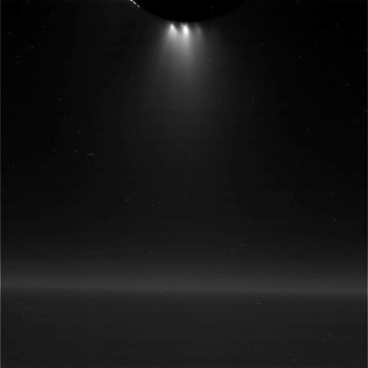 This unprocessed view of Saturn's moon Enceladus was acquired by NASA's Cassini spacecraft during a close flyby of the icy moon on Oct. 28, 2015.